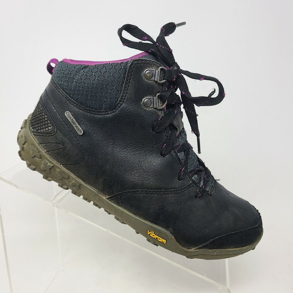 Women’s Hi-Tech Vibram Gray Black High Top Hiking Boots Size 6 M Outdoor Lace Up